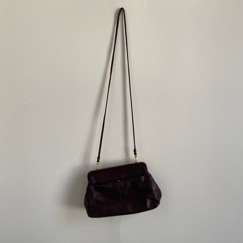 Genuine Leather Eggplant Purse